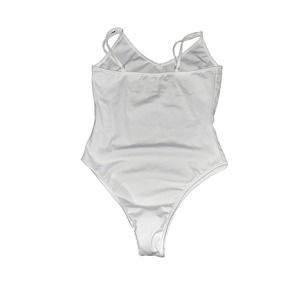 womans bodysuit size small white with backstraps
